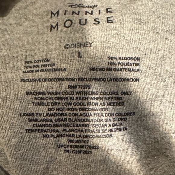 Disney Minnie Mouse Gray T-Shirt - Picture 4 of 4